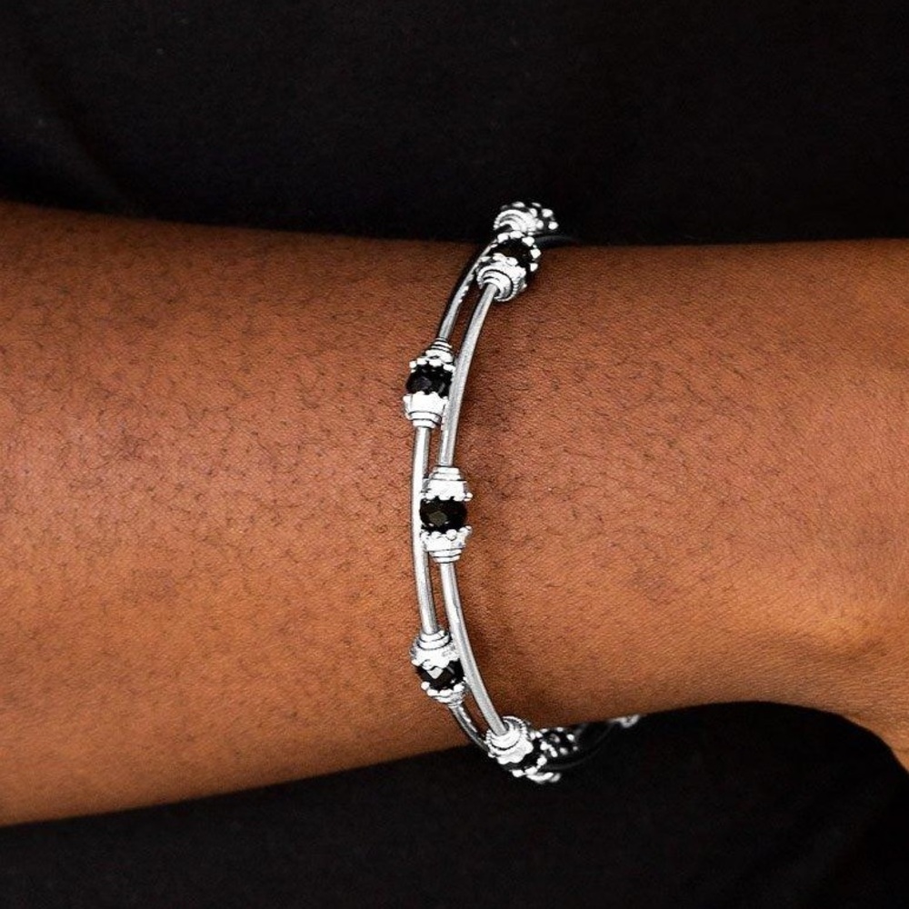 Into Infinity - Black Wrap Coil Bracelet